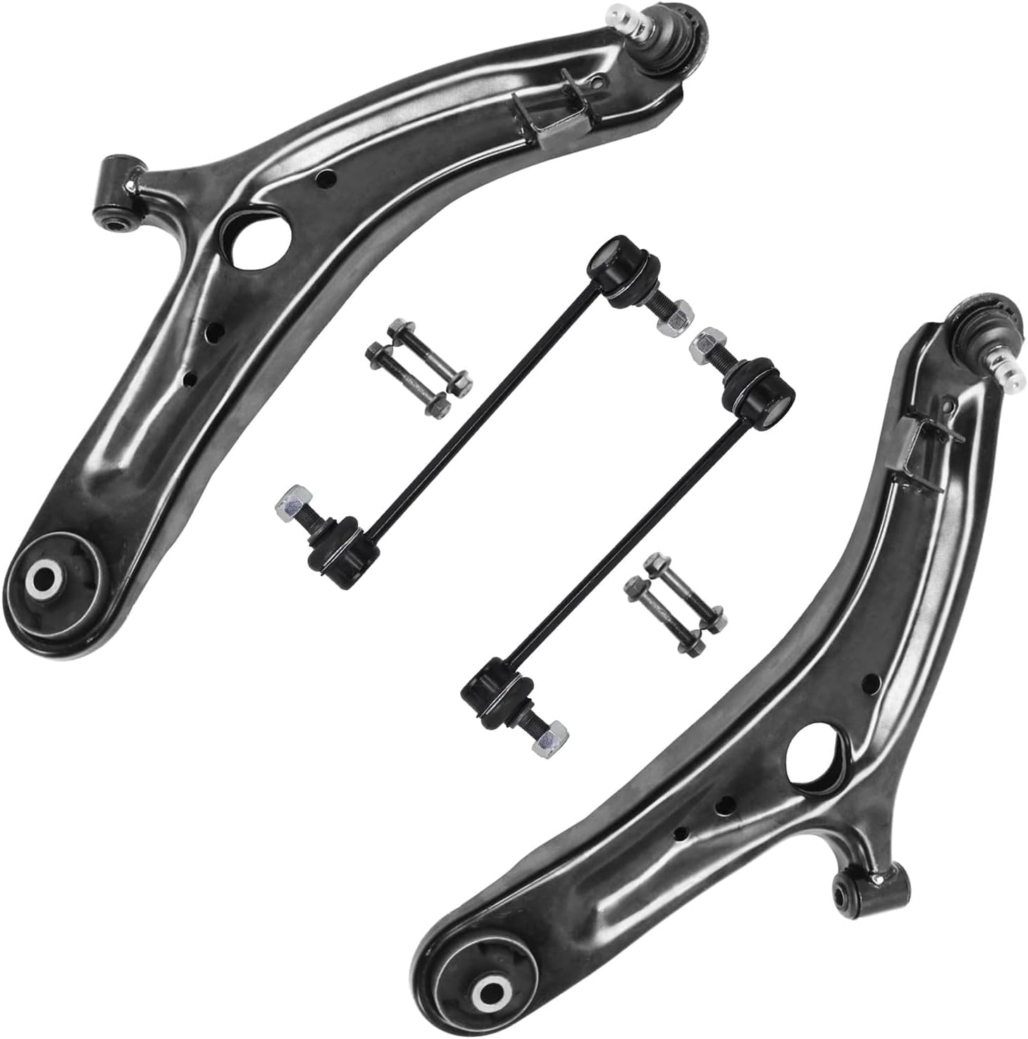 Detroit Axle - Front Lower Control Arms Kit for 2010-2013 Kia Soul 2 Lower Control Arms with Ball Joint Assembly 2 Stabilizer Sway Bar End Links 2011 2012 Replacement