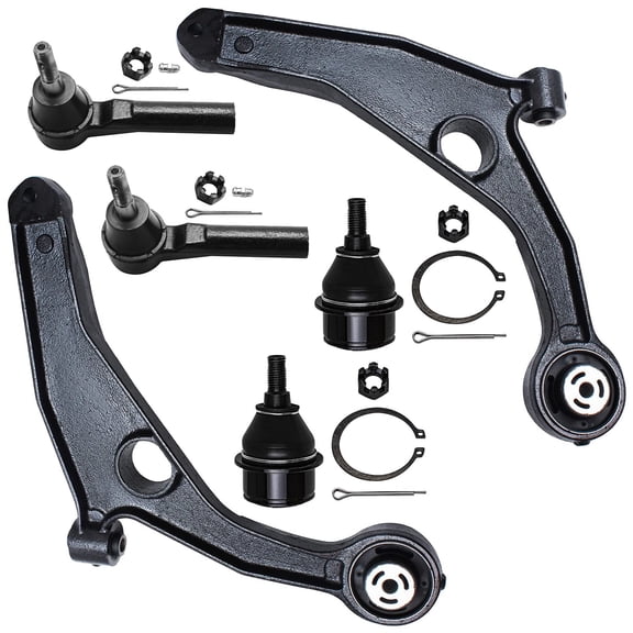 Detroit Axle - 6pc Front Lower Control Arms Lower Ball Joints Outer Tie Rods Replacement for Dodge Journey Avenger Chrysler 200 Sebring