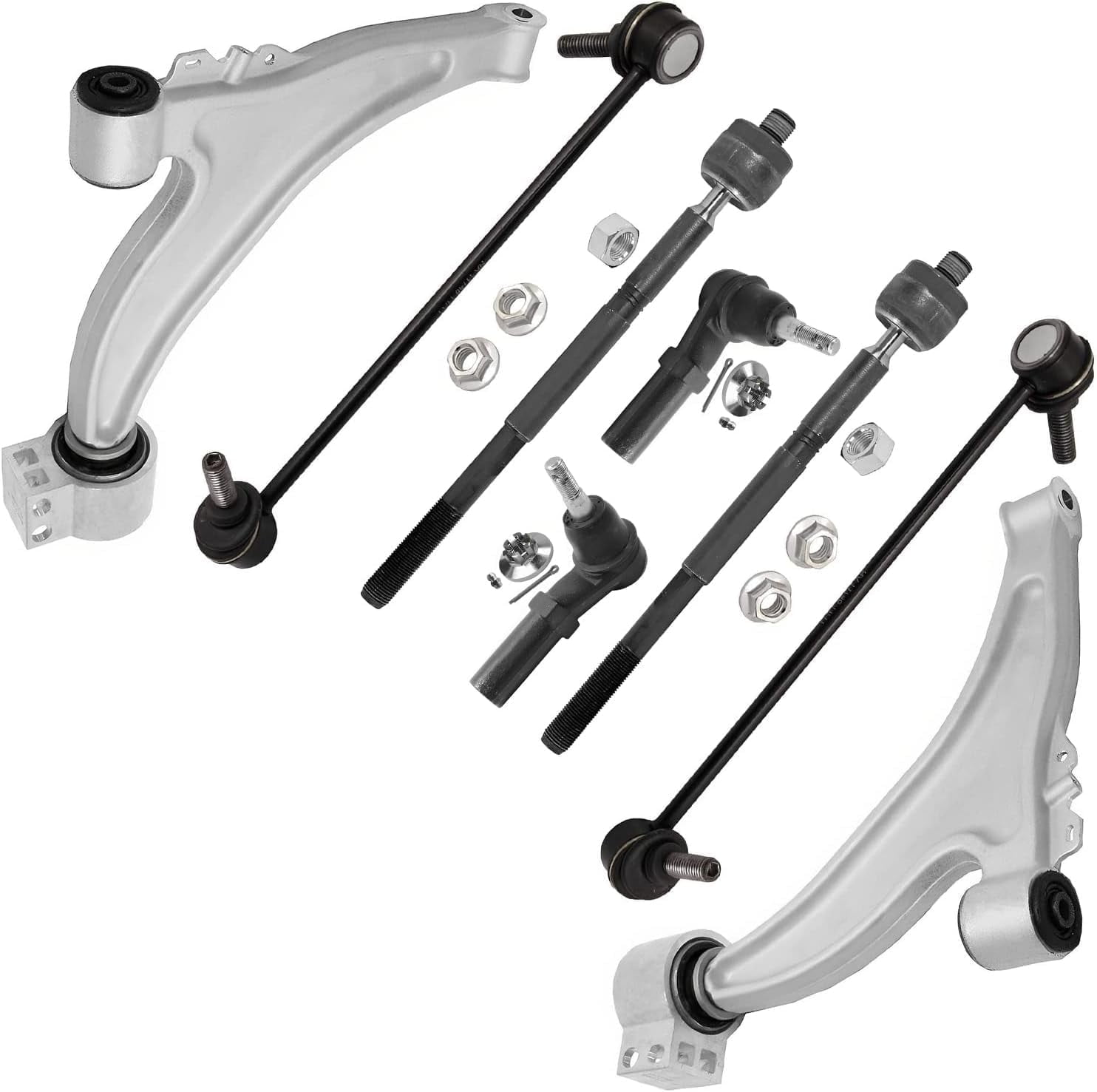 Detroit Axle - Front Lower Control Arms + Outer & Inner Tie Rod Ends + Sway Bar Replacement for 2012-2016 Buick Lacrosse Regal - 8pc Set