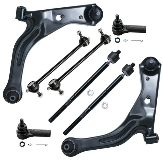 Detroit Axle - Front Lower Control Arms Replacement for 2001-2004 Ford Escape Mazda Tribute, Sway Bar, Tie Rod, 2002 2003 - 8pc Suspension End Kit
