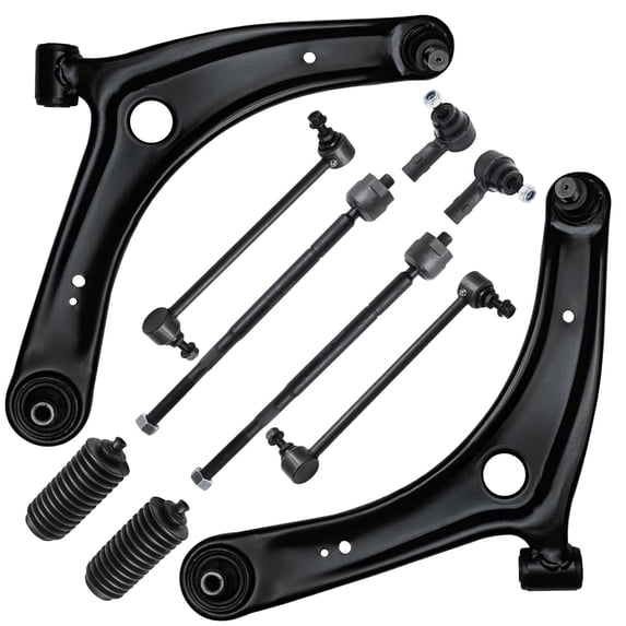 Detroit Axle Front Lower Control Arms and Sway Bar Tie Rod Suspension Kit for Mitsubishi Lancer Outlander 10pc Set