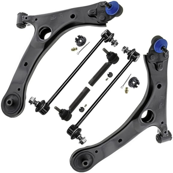 Detroit Axle - Front Lower Control Arms + Sway Bars Outer Tie Rods Replacement for 2014-2019 Toyota Corolla - 6pc Set