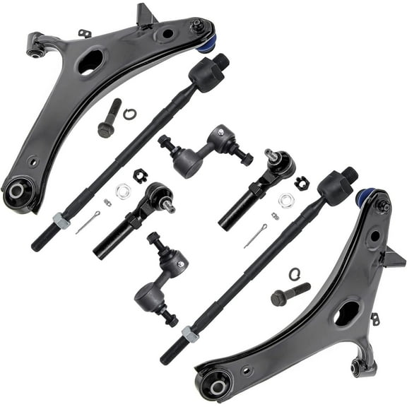 Detroit Axle - Front Lower Control Arms + Sway Bars Tie Rods Suspension Kit Replacement for 2011-2014 Subaru Impreza - 8pc Set