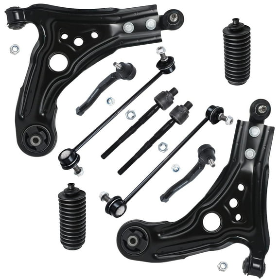 Detroit Axle - Front 10pc Suspension Kit for Chevy Aveo 5 Pontiac G3 Wave Wave5 Suzuki Swift+, 2 Lower Control Arms w/ Ball Joints 4 Tie Rods 2 Sway Bars 2 Boots Replacement