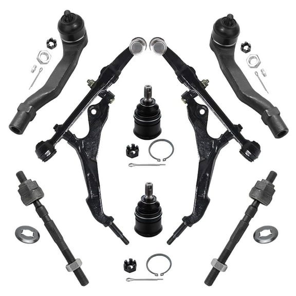 Detroit Axle - Front Lower Control Arms Tie Rods Ball Joints for Honda Civic Del Sol Acura Integra