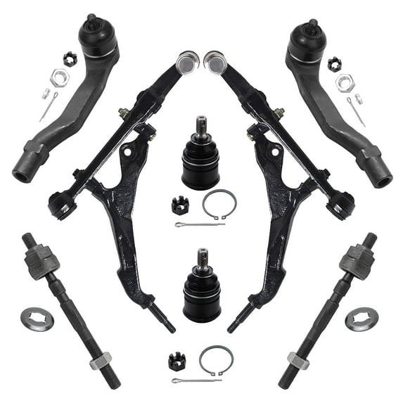 Detroit Axle - Front Lower Control Arms Tie Rods Ball Joints for Honda Civic Del Sol Acura Integra