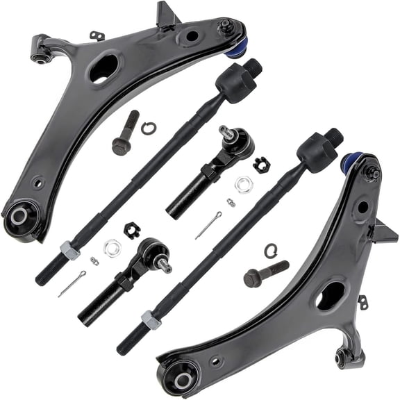 Detroit Axle - Front Lower Control Arms + Tie Rods Suspension Kit Replacement for 2011-2014 Subaru Impreza - 6pc Set