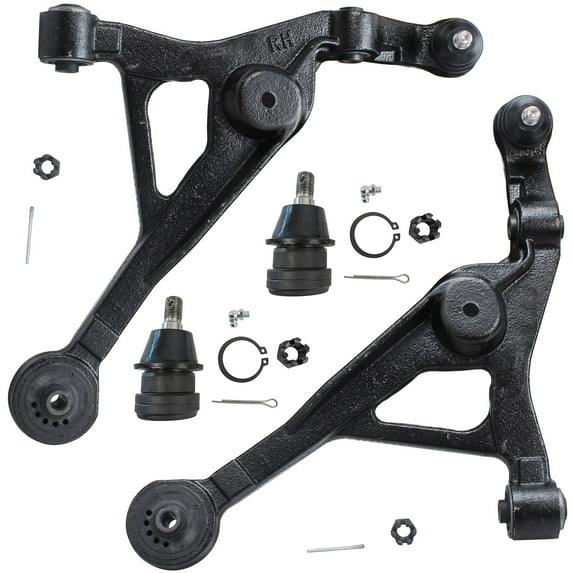 Detroit Axle - Front Lower Control Arms for 01-06 Chrysler Sebring Dodge Stratus 2002 2003 2004 2005, 2 Lower Control Arms w/Ball Joints, 2 Upper Ball Joints Replacement