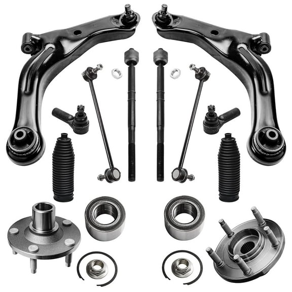 Detroit Axle - 12pc Front End Control Arms Kit for 2005-2009 Ford Escape Mercury Mariner Mazda Tribute, Wheel Bearing Hubs Lower Control Arms Tie Rods Sway Bars Boots 2006 2007 2008 Replacement