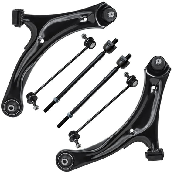 Detroit Axle - Front Lower Control Arms w/Ball Joint Kit for 2004-2007 Suzuki Aerio, Sway Bar, Inner Tie Rods
