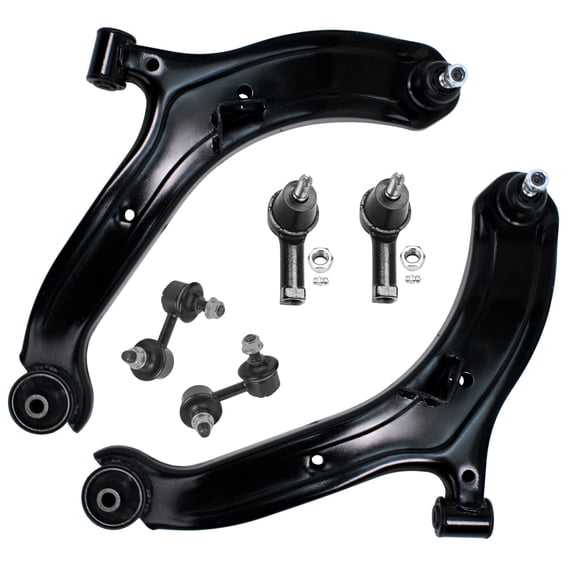Detroit Axle - Front Lower Control Arms w/Ball Joint Sway Bars & Outer Tie Rods Replacement for 2000 - 2005 Hyundai Accent - 6pc Set