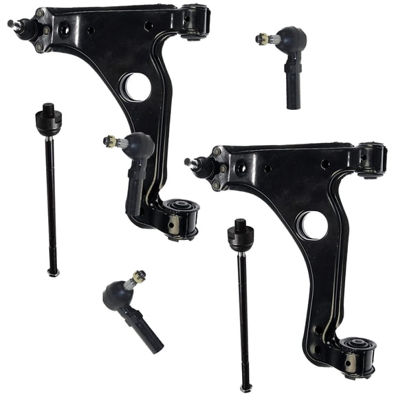 Detroit Axle - Front Lower Control Arms w/ Ball Joint + Tie Rod Replacement for Saturn L100 L200 L300 LS LW Series - 6pc Set Fits select: 2000 SATURN LS1, 2000 SATURN LS2