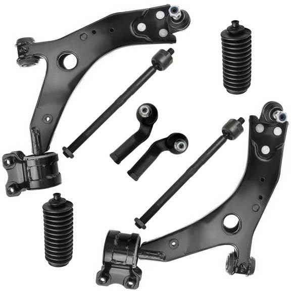Detroit Axle - Front Lower Control Arms w/Ball Joints + Inner Outer Tie Rod Ends Boots Replacement for Volvo C30 C70 V50 S40
