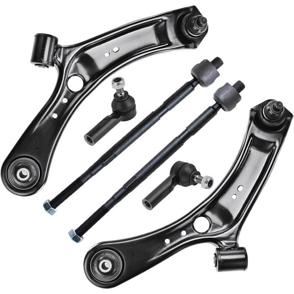 Detroit Axle - Front Lower Control Arms w/Ball Joints Inner Outer Tie Rod Ends Replacement for 2007-2013 Suzuki SX4
