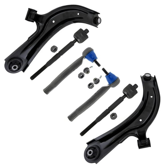 Detroit Axle - Front Lower Control Arms w/Ball Joints + Inner Outer Tie Rod Ends Replacement for Nissan Sentra NV200 Chevy City Express - 6pc Set