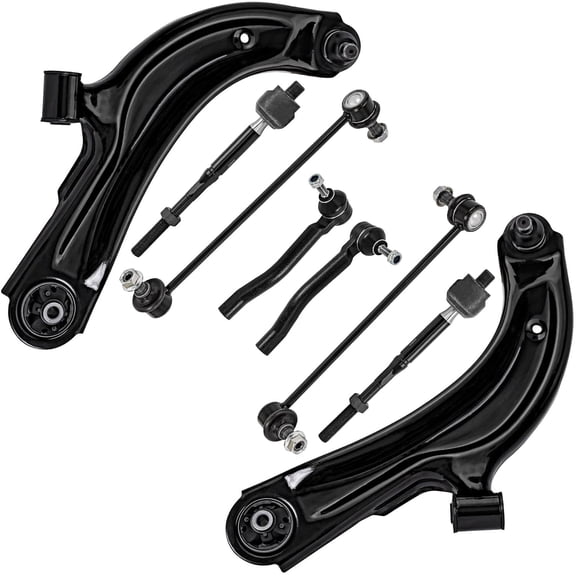 Detroit Axle - 8pc Front End Kit for 15-18 Chevy City Express, 13-19 Nissan Sentra 13-20 NV200, Lower Control Arms w/Ball Joint Sway Bars Tie Rods Replacement