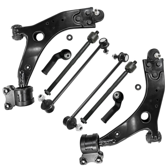 Detroit Axle - Front Lower Control Arms w/Ball Joints + Inner Outer Tie Rods Replacement for VolvoV50 S40 C30 C70 0.71 inch (18mm) Ball Joint Stud