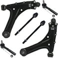 thumbnail image 1 of Detroit Axle - Front Lower Control Arms w/ Ball Joints Outer Inner Tie Rods Replacement for 1995-2005 Chevrolet Cavalier Sunfire - 6pc Set, 1 of 7