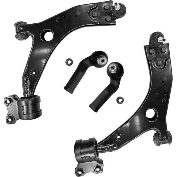Detroit Axle - Front Lower Control Arms w/Ball Joints + Outer Tie Rods Replacement for Volvo C30 C70 V50 S40 0.71 inch (18mm) Ball Joint Stud