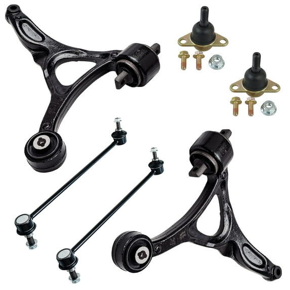 Detroit Axle - Front Lower Control Arms w/Ball Joints & Sway Bar End Links Replacement for 2003 - 2014 Volvo XC90 - 6pc Set