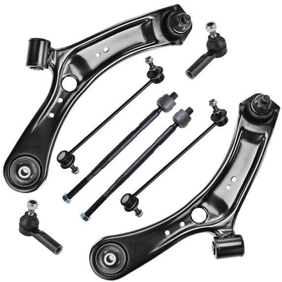 Detroit Axle - Front Lower Control Arms w/Ball Joints Sway Bar Links Inner Outer Tie Rod Ends Replacement for 2007-2013 Suzuki SX4