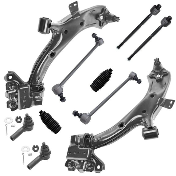 Detroit Axle - Front Lower Control Arms w/Ball Joints Sway Bar Links Inner Outer Tie Rods Boots Replacement for 2007-2011 Honda CR-V - 10pc Set