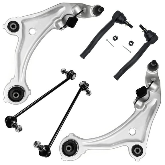 Detroit Axle - Front Lower Control Arms w/Ball Joints Sway Bar Links Outer Tie Rods Replacement for 2009-2014 Nissan Murano - 6pc Set