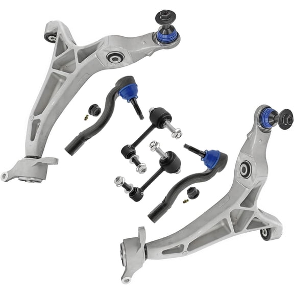 Detroit Axle - Front Lower Control Arms w/Ball Joints Sway Bar Links Tie Rods for Dodge Durango Jeep Grand Cherokee WK 2016 2017 2018 2019 2020 2021 2022 Replacement - 6pc Set