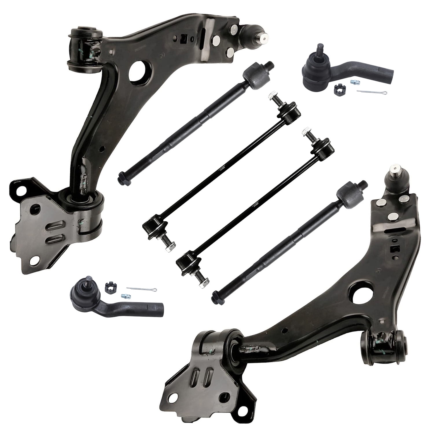 Detroit Axle - Front Lower Control Arms w/Ball Joints Sway Bars Inner Outer Tie Rods Replacement for 2015-2018 Ford Focus Transit Connect - 8pc Set