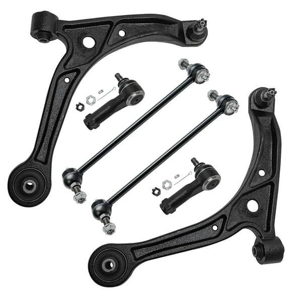 Detroit Axle - Front 6pc Control Arms Kit for 99-04 Honda Odyssey 1999 2000 2001 2002 2003 2004, 2 Lower Control Arms w/Ball Joints 2 Outer Tie Rods 2 Sway Bars Replacement