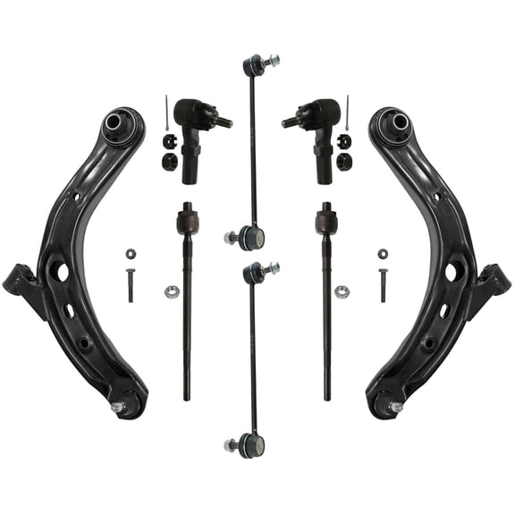 Detroit Axle - Front Lower Control Arms w/Ball Joints Tie Rods Sway Bars for 2001-2006 Mazda MPV