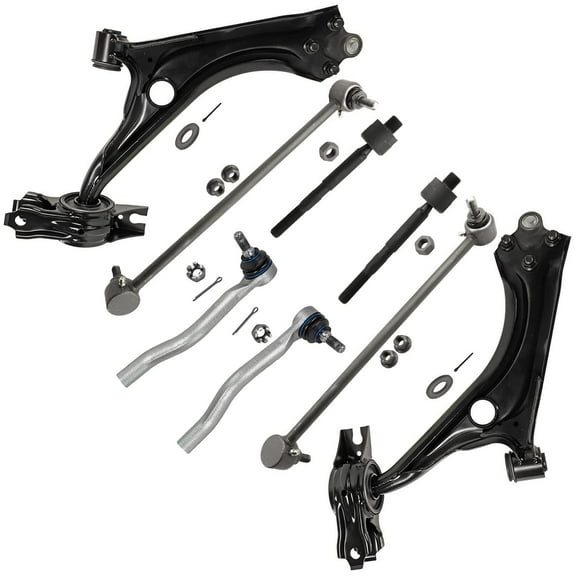 Detroit Axle - Front Lower Control Arms with Ball Joints + Outer & Inner Tie Rods Sway Bars Kit Replacement for 2016-2019 Honda Civic 1.5L