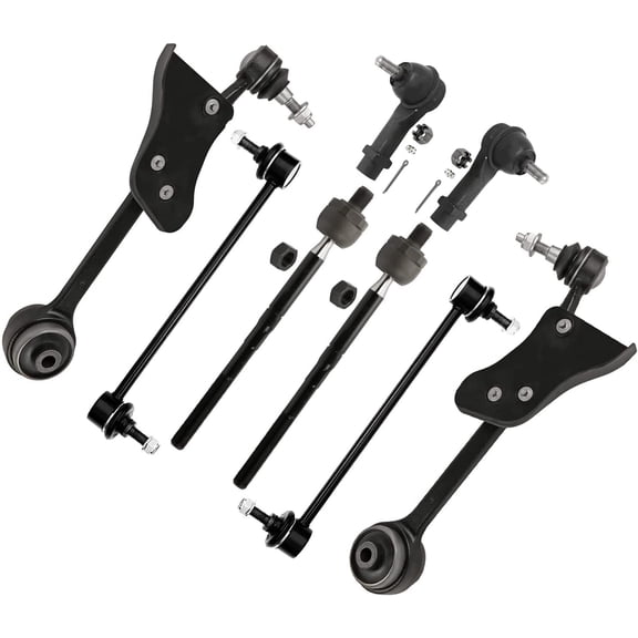 Detroit Axle - 8pc Front End Kit for 2015-2020 Ford Mustang, 2 Lower Forward Control Arms with Ball Joint 2 Sway Bar Links 4 Inner Outer Tie Rod Ends Replacement