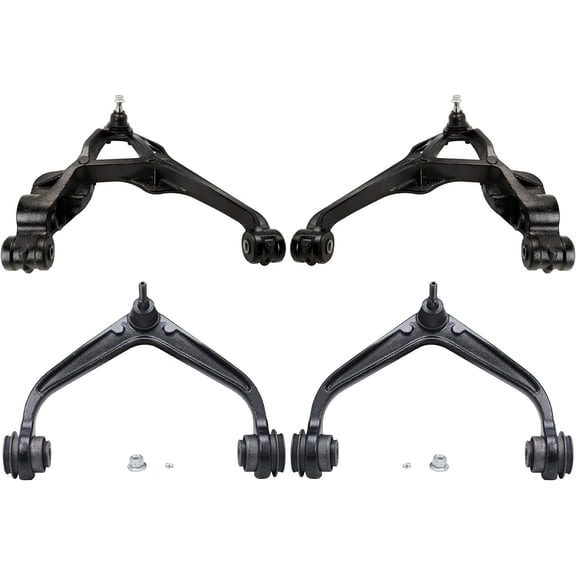 Detroit Axle - Front Lower & Upper Control Arm with Ball Joints Replacement for 2011-2019 Chevrolet GMC Sierra Silverado 2500 3500 HD - 4pc Set