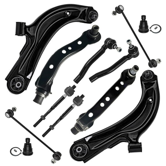 Detroit Axle - Front Lower Upper Control Arms Ball Joints Sway Bars Inner Outer Tie Rods Replacement for 2013-2019 Nissan NV200 Sentra - 12pc Set