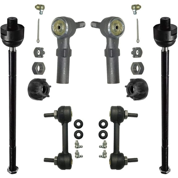 Detroit Axle - Front Outer & Inner Tie Rod Ends, Rear Sway Bar Links Replacement for Saturn SC/SL/SW Series - 6pc Set Fits select: 1991-2002 SATURN SL1, 1991-2002 SATURN SL2