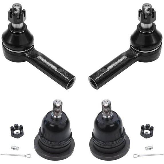 Detroit Axle - Front Outer Tie Rod Ends + Ball Joints Replacement for 2000 2001 2002 2003 2004 Nissan Frontier Xterra - 4pc Set