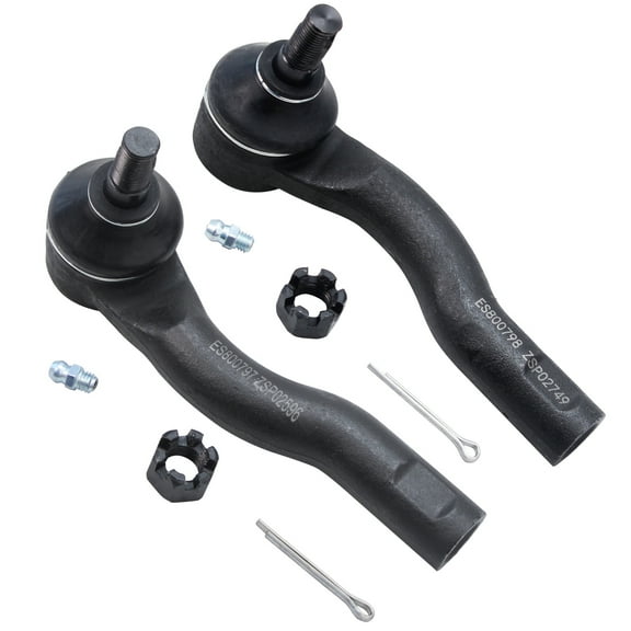 Detroit Axle - Front Outer Tie Rods for 2010-2012 [2.5L 3.0L] Ford Fusion, 2010-2011 Mercury Milan, 2011-2012 [Hybrid] Lincoln MKZ, Steering Outer Tie Rod Ends Replacement