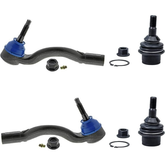 Detroit Axle - Front Outer Tie Rods + Lower Ball Joints Replacement for 2016-2021 Dodge Durango Jeep Grand Cherokee - 4pc Set