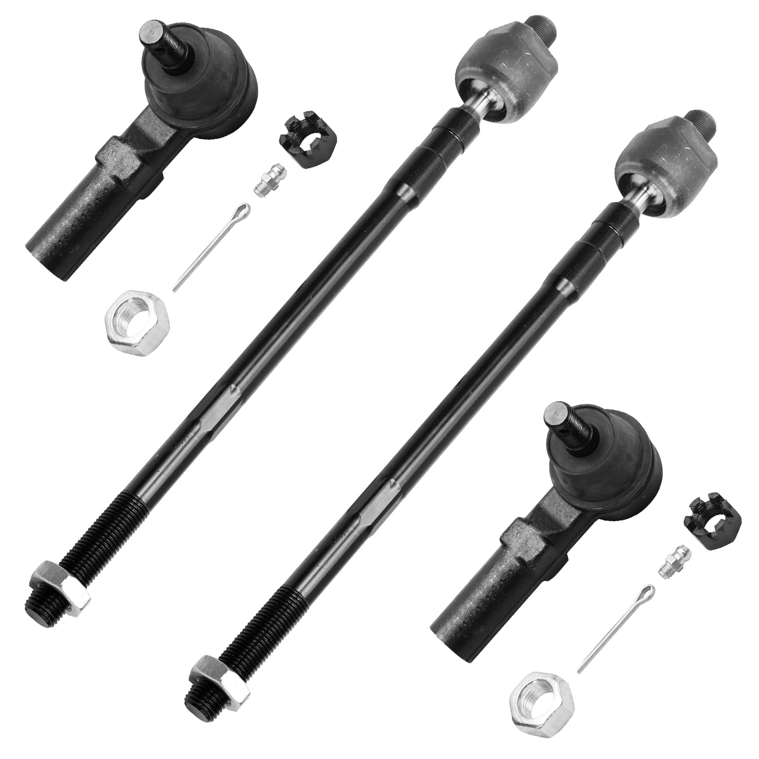 Detroit Axle Front Outer and Inner Tie Rod Ends Replacement for 2004