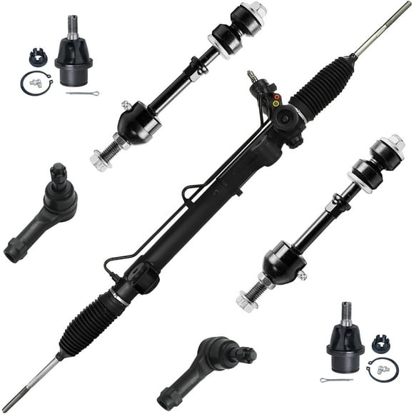 Detroit Axle - Front Power Steering Rack and Pinion Sway Bars Outer Tie Rods Lower Ball Joints Replacement for 2006-2008 Ford F-150 Lincoln Mark LT