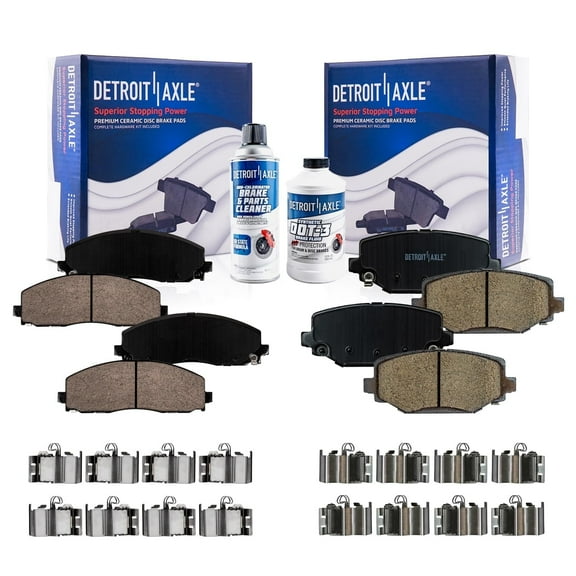 Detroit Axle - Front and Rear 6pc Brake Pads Kit for Chrysler Town & Country Dodge Grand Caravan Journey Ram C/V VW Routan, 4 Ceramic Brake Pads Replacement