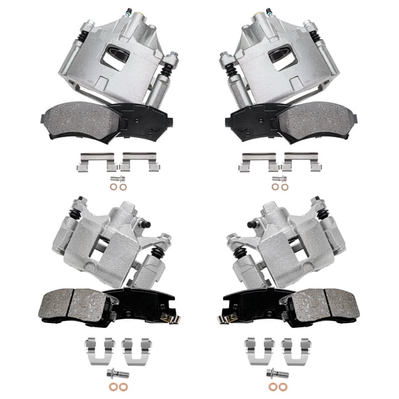 Detroit Axle - 8pc Front & Rear Disc Calipers + Brake Pads Replacement for 2000-2005 Chevrolet Impala 2000-2004 Monte Carlo 1998 Oldsmobile Intrigue