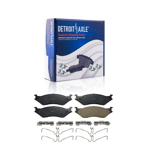 Detroit Axle - Front or Rear Brake Pads for 2005 -2016 Ford F-450 F-550 Super Duty 2006-2019 F-53 Motorhome Chassis 2006 -2010 Ford LCF, Ceramic Brake Pads w/ Hardware Replacement