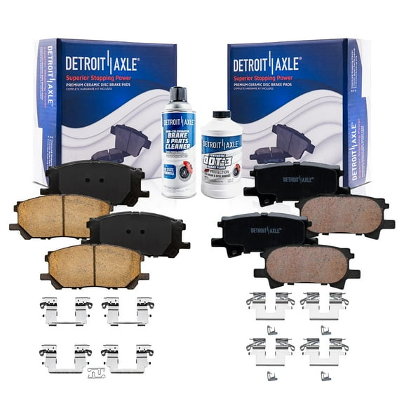 Detroit Axle - Front Rear Brake Pads for 2006 2007 Toyota Highlander Hybrid, Lexus RX330 RX350 RX400h, Ceramic Brake Pads with Hardware Replacement Brakes