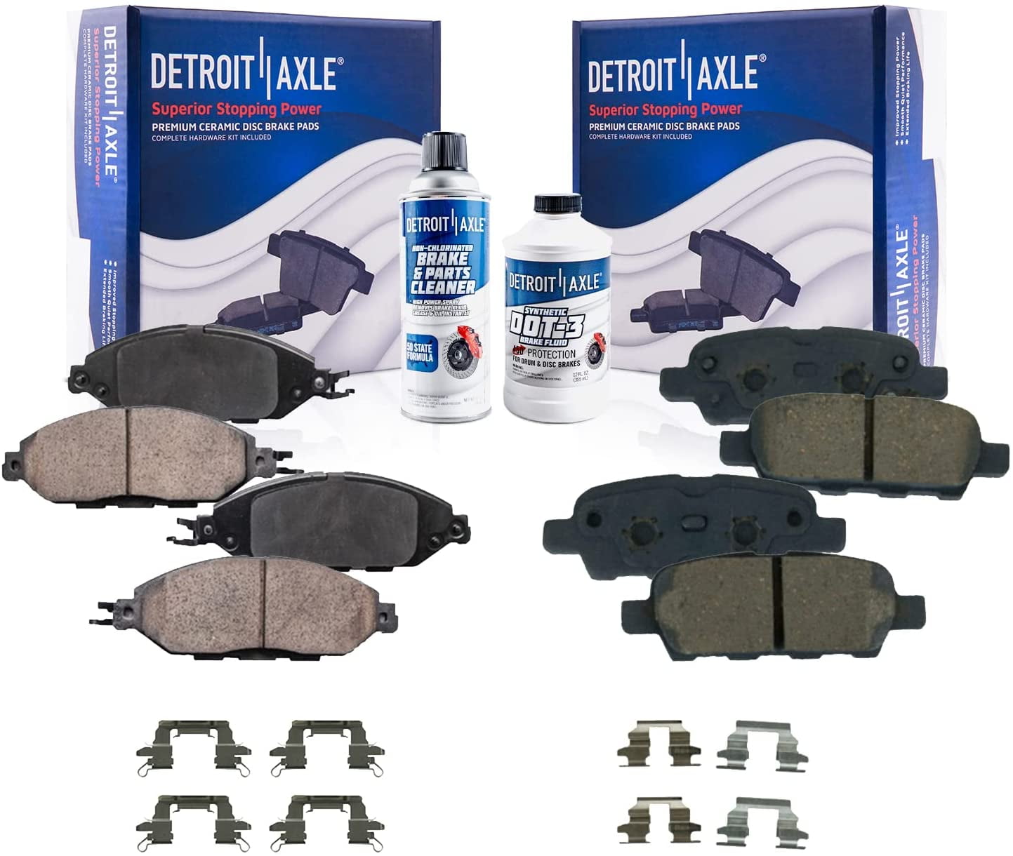 Detroit Axle Front and Rear Brake Pads for 20132019 Nissan