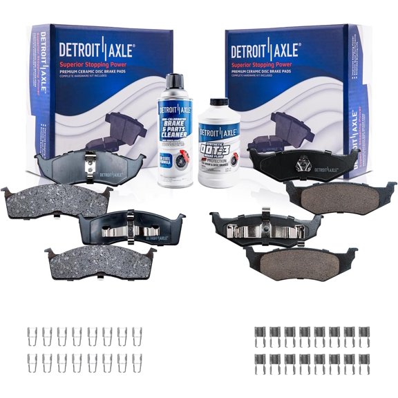 Detroit Axle - Front and Rear Brake Pads for Dodge Chrysler Intrepid 300M Concorde LHS New Yorker Eagle Vision Ceramic Brake Pads with Hardware Replacement
