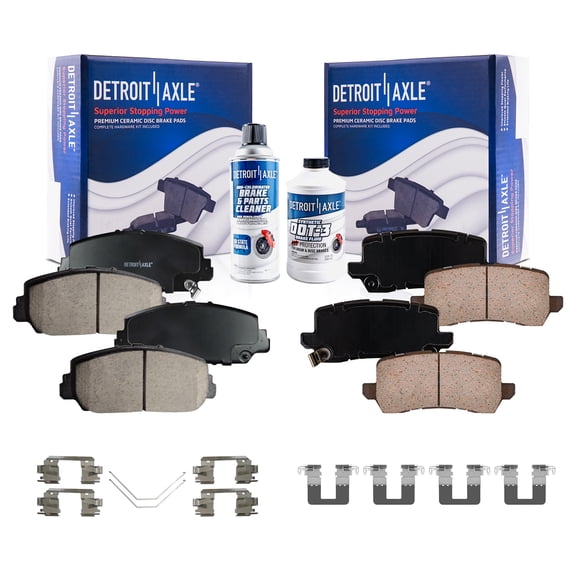 Detroit Axle - Front Rear Brake Pads for Acura 2014-2020 RLX, Ceramic Brake Pads with Hardware 2015 2016 2017 2018 2019 Replacement