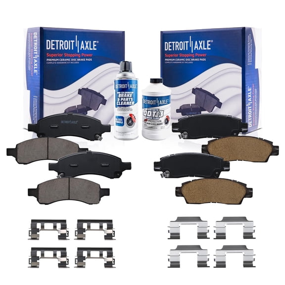 Detroit Axle - Front Rear Brake Pads for Chevy Trailblazer GMC Envoy 2006 2007 2008 2009 Ceramic Brake Pads Brakes Replacement