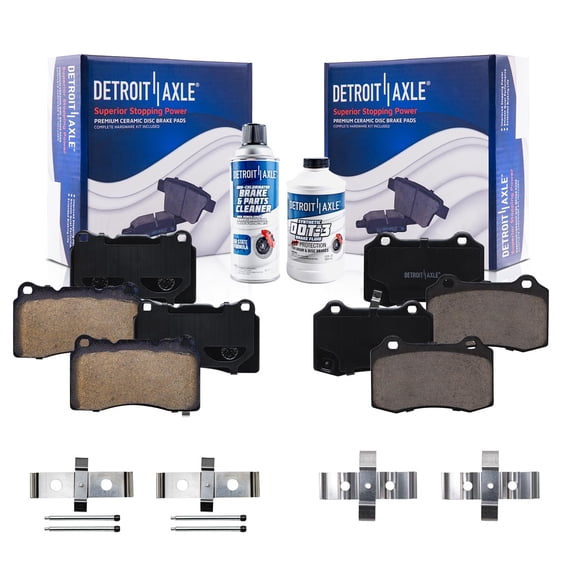 Detroit Axle - Front & Rear Brakes Brake Pads Replacement for Cadillac CTS STS Chevy Camaro Fits select: 2010 CHEVROLET CAMARO SS, 2006-2007 CADILLAC CTS-V